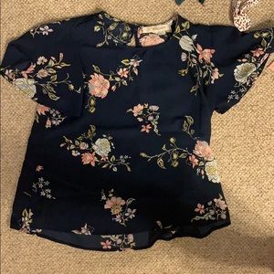 Navy blue floral top